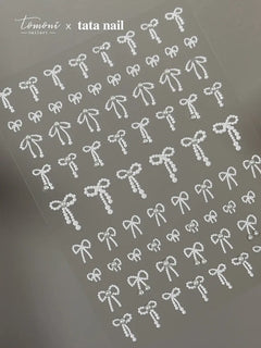 New Crystal Bow Nail Stickers with Elegant Lines