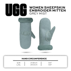 UGG womens Embroidered Water Resistant Sheepskin Mitten With Tech Palm