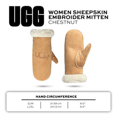 UGG womens Embroidered Water Resistant Sheepskin Mitten With Tech Palm