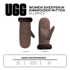 UGG womens Embroidered Water Resistant Sheepskin Mitten With Tech Palm