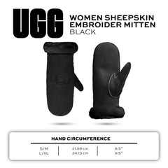UGG womens Embroidered Water Resistant Sheepskin Mitten With Tech Palm