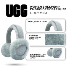 UGG womens Water Resistant Sheepskin Earmuffs With Embroidered Logo