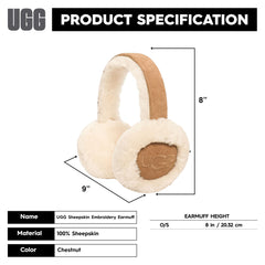 UGG womens Water Resistant Sheepskin Earmuffs With Embroidered Logo