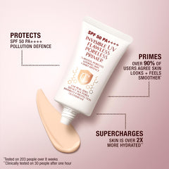 Charlotte Tilbury Invisible UV Flawless Makeup Primer - Broad Spectrum SPF 50 Sunscreen & Poreless Face Primer - Enriched with Hyaluronic Acid to Hydrate, Protect & Prime Skin