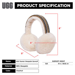 UGG Tasman Sheepskin Earmuffs for Women, Soft Genuine Shearling Ear Warmers
