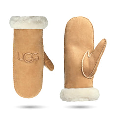 UGG womens Embroidered Water Resistant Sheepskin Mitten With Tech Palm