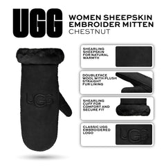 UGG womens Embroidered Water Resistant Sheepskin Mitten With Tech Palm