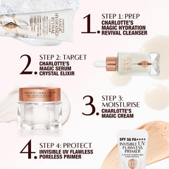 Charlotte Tilbury Invisible UV Flawless Makeup Primer - Broad Spectrum SPF 50 Sunscreen & Poreless Face Primer - Enriched with Hyaluronic Acid to Hydrate, Protect & Prime Skin