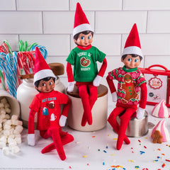 The Elf on the Shelf Claus Couture Collection Festive Fun T-Shirt Set - Set of 3 Elf-Size Tees with Gingerbread, Hot Cocoa and Donut Designs - Scout Elf Not Included