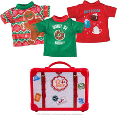 The Elf on the Shelf Claus Couture Collection Festive Fun T-Shirt Set - Set of 3 Elf-Size Tees with Gingerbread, Hot Cocoa and Donut Designs - Scout Elf Not Included