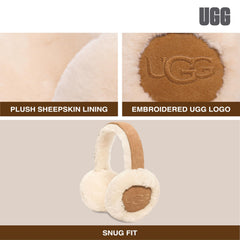 UGG womens Water Resistant Sheepskin Earmuffs With Embroidered Logo