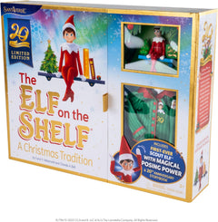 The Elf on the Shelf: A Christmas Tradition Limited 20th Anniversary Edition Box Set - Posable Boy Scout Elf with Blue Eyes, New Edition Storybook and Keepsake with Collectible Pajama Set and Ornament