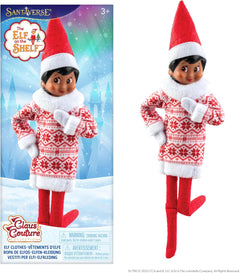 The Elf on the Shelf Claus Couture Collection Snowflake Sweetie Dress - Charming Fair Isle-Inspired Tunic Dress - Scout Elf Not Included