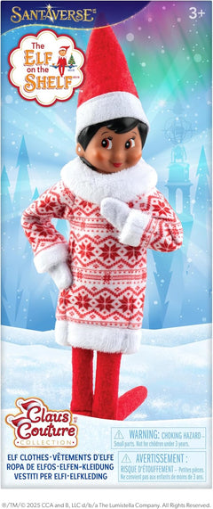 The Elf on the Shelf Claus Couture Collection Snowflake Sweetie Dress - Charming Fair Isle-Inspired Tunic Dress - Scout Elf Not Included