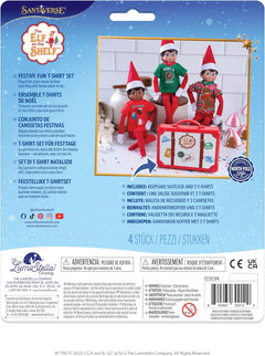 The Elf on the Shelf Claus Couture Collection Festive Fun T-Shirt Set - Set of 3 Elf-Size Tees with Gingerbread, Hot Cocoa and Donut Designs - Scout Elf Not Included