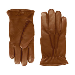 UGG mens 3 Point Leather Tech Gloves With Sherpa Lining