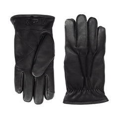 UGG mens 3 Point Leather Tech Gloves With Sherpa Lining