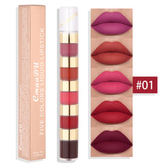 Waterproof 5 Color Matte Lip Gloss with Bamboo Joint
